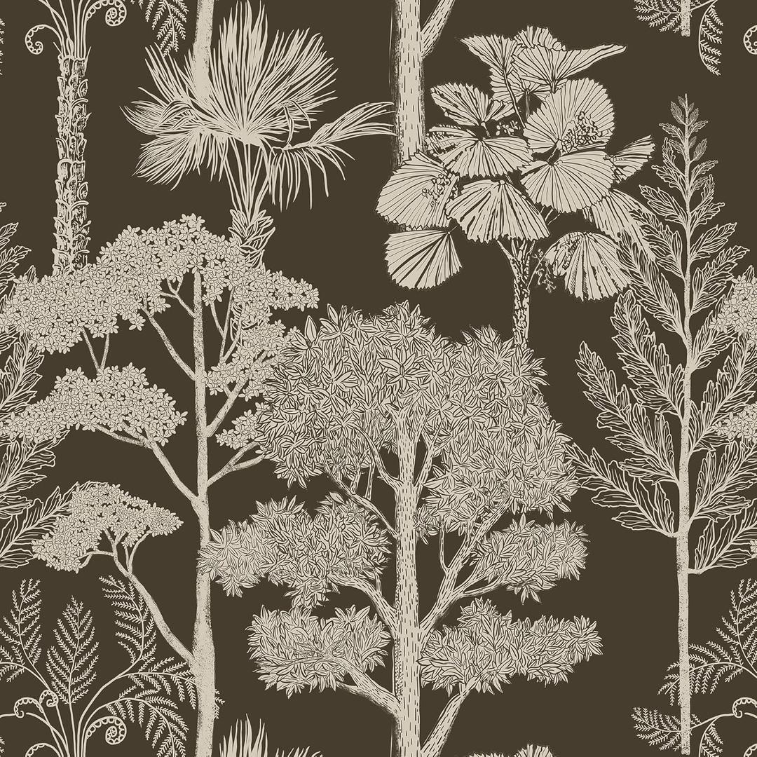 Safiyya Peel and Stick Wallpaper Forest Contact Paper 17.3" x 393" Vintage Tree Wall Paper Renter Friendly Self Adhesive Removable Wallpaper for Bathroom Vinyl Brown