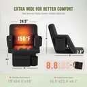 Overmont Heated Wide Stadium Seat with Back Support, Dual-Zone Heat, 24.5'' Wide