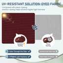 downluxe Outdoor Chair Cushions Set of 4 for Patio Furniture, Water Resistant Tufted Overstuffed Patio Furniture Cushions, Thick Outdoor Seat Cushion, 19" X 19" X 5", Burgundy