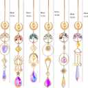 6PCS Crystal Sun Catchers for Windows, Stained Glass Suncatcher Kit with Hanging Crystals, Boho Home Decor, Rainbow Maker for Cottagecore & Whimsical Style
