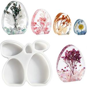 Easter Egg Resin Molds, Egg Candle Molds Silicone, Flexible Effortless Demoldable Epoxy Molds for Resin Casting, Soap, Candle, Flowers Preservation, Spring Decor & Easter Gifts