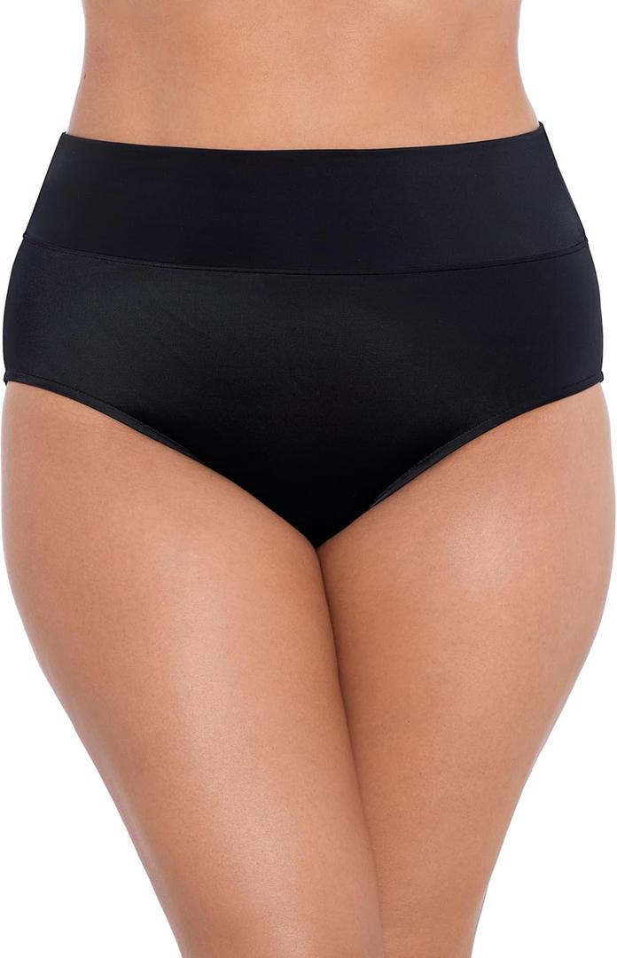 Women's Yoke Brief Swim Bottom (Black)
