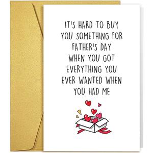 12 x Qiliji Funny Father's Day Card Gifts for Him, Hilarious Fathers Day Card for Husband, Father's Day Cards from Kids, You Got Everything You Ever Wanted When You Had Me