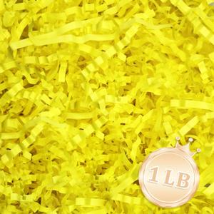 Zankubom 1 LB Fluorescent Yellow Crinkle Cut Paper Shred Filler Great for Gift Wrapping, Basket Fillers, Birthday,Halloween Thanksgiving Christmas Anniversary, Easter Party Decor Filling Supplies