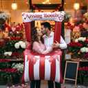 55 Inch Valentines Day Kissing Booth Photo Frame Inflatable Balloon Decorations Valentines Inflatables Outdoor Decorations Photo Backdrop Booth Selfie Frame Background for Party Supplies