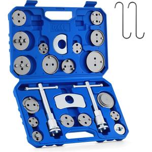Orion Motor Tech 24pc Brake Caliper Compression Tool Set, Heavy Duty Brake Piston Compressor Tool and Wind Back Tool Kit for Brake Pad Replacement, Universal Disc Brake Caliper Tool Set with Blue Case