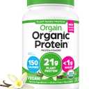 Orgain Organic Vegan Protein Powder, Vanilla Bean - 21g Plant Protein, 4g Prebiotic Fiber, No Lactose Ingredients, No Added Sugar, Non-GMO, For Shakes & Smoothies, 2.03 lb, Exp: 03/08/27