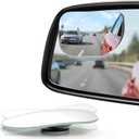 LivTee XLarge Blind Spot Mirror, Rounded Rectangle HD Glass Frameless Convex Rear View Mirrors Exterior Accessories with Wide Angle Adjustable Stick for Car SUV and Trucks, Pack of 2