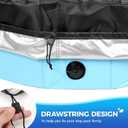 Tufmunb 120 inch Foldable Dog Pet Bath Pool Cover, Portable Round Collapsible Pool Cover with Oxford Cloth Material and Drawstring Design for Dog Pet Pool, Waterproof and Dustproof (Black)