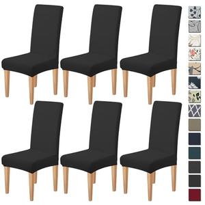 Dioxide High Stretch Chair Covers for Dining Chairs, Washable Dining Chair Covers Set of 6, Soft Dining Chairs Seat Covers, Parsons Chair Slipcover Protectors for Home Hotel Restaurant Banquet