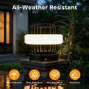 Solar Post Lights with Remote Control, Modern Pillar Light Dusk to Dawn IP54 Waterproof Solar Post Cap Lights with 3200K LED Outdoor Light Fixture for Garden Deck Patio Outside Lighting (Stripe )