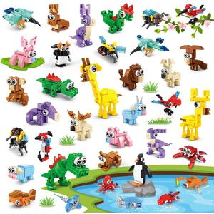 30 Packs Animal Party Favors for Kids, 810 PCS Mini Animal Building Block Toy Set for Goodie Bag Fillers Classroom Prizes Easter Birthday Children's Day for Boys Girls Student Ages 6+