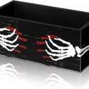 Sintuff Halloween Candy Bowl Wooden Funny Candy Dish Trick or Treat Large Halloween Serving Dish Holders Wood Serving Bowl Tableware for Table Desk Haunted House Decoration(Skeleton Hand)