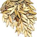 500g/1.1lb Willow Leaf Petal Shape Ceramic Mosaic,Irregular Mosaic Pieces for Home Decoration or DIY Crafts,Mosaic Making Supplies. (Gold)