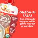HAPPYTOT Organics Stage 4 Baby Food Pouches, Gluten Free, Super Morning Fruit & Oat Blend, Apple, Cinnamon, Yogurt, Oats & Chia, 4 Oz (Pack of 8) (EXP 02/08/27)