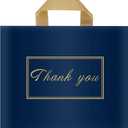 Thank You Plastic Bags for Business Small, 12 x 15 Inch Merchandise Shopping Bags with Handles Extra Thick 2.36 Mil 50 Pack for Stores