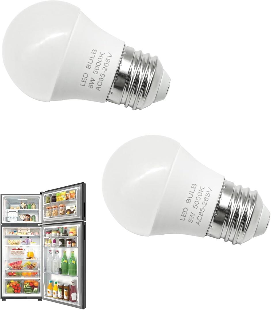 2Pcs W10565137 W11043014 Refrigerator LED Light Bulb Compatible with Whirlpool,Frigidaire,Maytag,Jenn-Air,Amana Refrigerator&Freezer Replace W10865849 W10837631 W10745744 W10805744