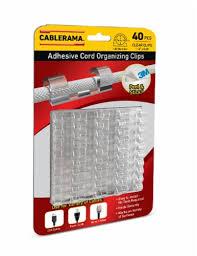 Cablerama Adhesive Cord Organizing Clips, 40 pk