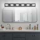 Ralbay Black Bathroom Vanity Lights 48inch Metal Acrylic LED Modern Bathroom Wall Lighting Fixtures Matte Black (White Light 6000K, Non-dimmable)