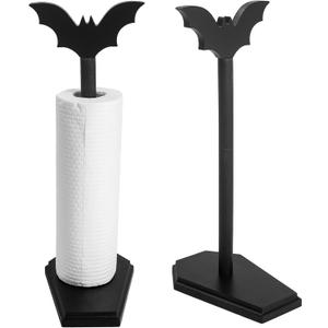 Bat Paper Towel Holder - Halloween Decor for Kitchen and Bathroom - Gothic Home Decor for Oddities and Curiosities - Goth Accessories for Countertop Stand - Witchy Gifts for Women