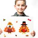 120pcs Thanksgiving Crafts for Kids, Make-A-Turkey Stickers Party Games/Favors/Supplies(Small Size)