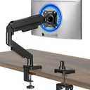 Single Monitor Arm, Monitor Mount for 17-32 inch Screens Gas Spring Adjustable Monitor Stand, Vesa Mount with Clamp and Grommet Aluminum Base - Fits 4.4 to 22lbs LCD Computer Monitors AX09DB01