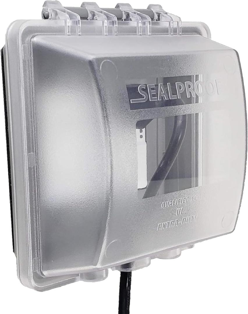 Sealproof 2-Gang Weatherproof In Use Outlet Cover | Two Gang Outdoor Plug and Receptacle Protector, Lockable, UL Extra Duty Compliant, 45 Configurations
