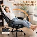Ylzyxal Office Chair with Airbag Lumbar Support, 90°-160° Reclining Executive Desk Chair for Long Hours Sitting, Adjustable Height & Armrests
