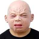 CreepyParty Releastic Human Mask Novelty Halloween Costume Party Latex Head Masks (crying)