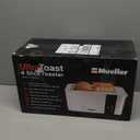 Mueller UltraToast Stainless Steel Toaster 4 Slice – Extra-Wide 1.6" Slots for Artisan Bread, Bagels & Frozen Waffles, 6 Browning Levels, LED Display, Cancel/Defrost/Reheat, Removable Crumb Tray