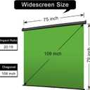 EMART Retractable Green Screen 75 x 79 Inch Collapsible Pull Down Chromakey, Mountable-75"x79"