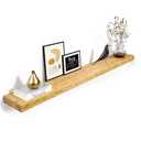 Howizz 60'' Pine Wood Floating Shelf for Wall, Rustic Wall Mounted Wooden Shelf with Invisible Brackets, Fireplace Mantel Shelf for Living Room, Bedroom, Bathroom & Home Decor, Natural Finish, 1 Pcs