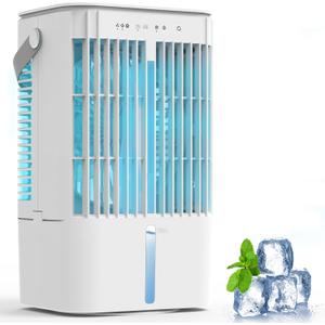 Portable Air Conditioner, 1200mL Evaporative Air Cooler, Personal Mini Air Conditioner with 3 Speeds & 2/4H Timer, 120 Oscillating Portable Ac Unit Fan Small Air Conditioner for Home Office Room (White)