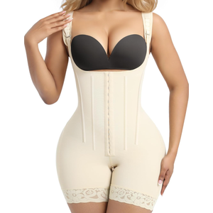 SHAPERX Shapewear for Women Tummy Control Body Shaper Butt Lifter Bodysuit Postpartum Girdles with Adjustable Straps S