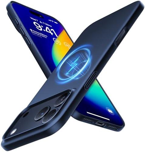 TORRAS Magnetic Slim Fit for iPhone 17 Pro Case 6.3 inch, Ultra-Thin, Compatible with MagSafe, Lightweight Matte Anti-Scratch Hard PC Cover Phone Case for iPhone 17 Pro OriginFit, Deep Blue