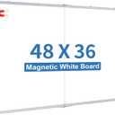 Magnetic Whiteboard Dry Erase, 48 x 36 inch Large White Board for Wall, Foldable Aluminum Frame Hanging Whiteboards for Home Classroom Office