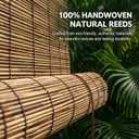 Bamboo Blinds for Interior Windows, Custom Bamboo Shades for Indoor Windows, Light Filtering, Easy to Install, Bambo Roll Up Blinds for Outdoor Patio, Decks, Porch, Backyards, 23"W x 48"H