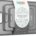 Titanium Cutting Board, Double Sided Food Grade Pure Titanium/PP, Cutting Board for Kitchen, Easy to Clean Large Size [18*12.5+15.5*10.5+12*8.5] (Silver)