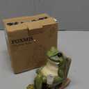 FOXMIS Miniature Frog Garden Statue Mom Gifts Home Decorations Fairy Garden Accessories Outdoor Lights Solar Garden Frog Decor Art Housewarming Gift for Patio,Yard,Lawn Ornament,3.89"x2.36"x3.93