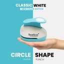 BearBoss 3 Inch Circle Punch, Hole Punch Shapes, Paper Punch Set for Scrapbooking Festival Paper Greeting Card DIY Albums Photos (Classic White)