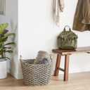 Deco 79 Seagrass Handmade Decorative and Functional Storage Basket Basket Organizer with Handles, Basket for Storage 21" x 18" x 18", Brown