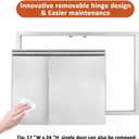JIE JIN BBQ Access Door 35" W X 24" H Outdoor Kitchen Doors Double Doors Thickened 304 Stainless Steel Outdoor Kitchen Accessories Door for Indoor/Outdoor Kitchen Outdoor Cabinet BBQ Island
