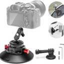 NEEWER 6"/15.2cm Camera Suction Cup Mount with Ball Head Magic Arm, Metal Suction Cup Mount on Car Windshield Dash for Camera/Action Camera/Phone Holder, with 1/4" & 3/8" Mounting Holes for ARRI