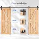 EaseLife 10 FT Double Sliding Barn Door Track and Handle Hardware Kit,Basic J Pulley,Slide Smoothly Quietly,Easy Install (10FT Track Kit for 27"~30" Wide Double Door)
