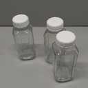Glass Juice Bottles with Lids, 3 Pack Clear Glass Water Bottles w 2 Pour Spouts, 16 Oz Reusable Milk Jug w 100% Airtight Cap and Scale for Juicing Containers, Breast Milk Storage, Drinking Jar