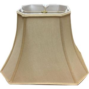 Royal Designs Rectangle Bell w Cut Corners Designer Lamp Shade, Antique Gold, (5.5 x 7) x (10 x 14 )10.5
