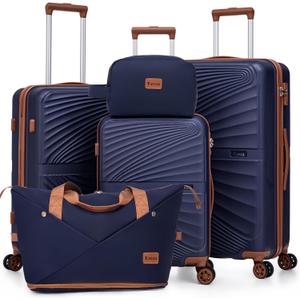 Luggage Sets 5 Piece, Suitcases with Wheels, ABS Hard Case Luggage with TSA Lock Spinner Wheels, Carry On Luggage Set (20/24/28 inch)