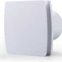 Zeyzer Exhaust Fan 110 CFM 1.0 Sones 5.9" Duct White Square Quiet Powerful Ceiling or Wall-Mount Ventilation Fan for Bathroom/Corridor/Office/Laundry Room/Shop