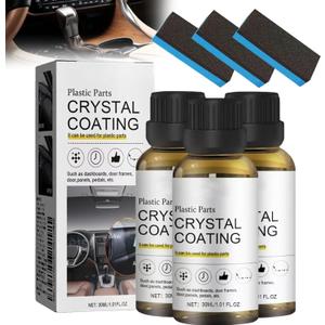 Generic Crystal Coating for Car Plastic Parts, Protects Faded Interior, Easy to Use Car Refresher (3pcs)