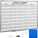 Project Planning Whiteboard, 36"x24" Dry Erase Board with Lines, Horizontal
